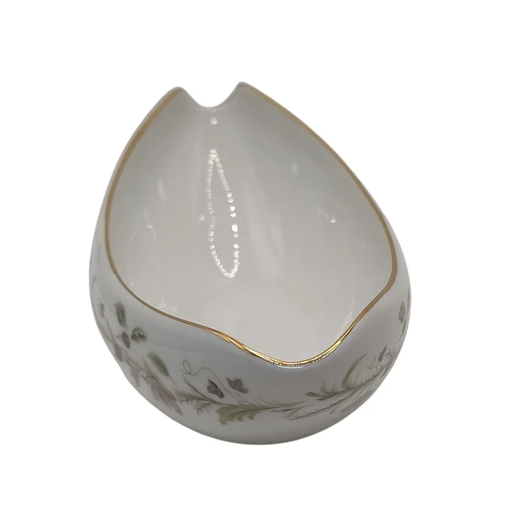 Vintage Sango Canterbury Oval Gravy Boat Floral Mid Century Modern Bone‎ China